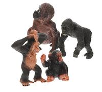 Milisten 4Pcs Small Chimpanzee Animal Model Realistic Wildlife Figurines for Educational Play Imaginative Cognitive Development Detailed Texture Decoration
