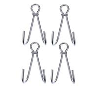 Milisten 4pcs Stainless Steel Double Ended Reef Hook for Scuba Diving Grade Drift Hook with Enhanced Hydrodynamics Secure Connection and Heavy Load Support for Underwater Exploration