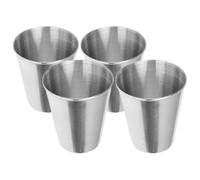 Milisten 4pcs Stainless Steel Shot Cups Metal Shot Glasses 70ml Sleek Lightweight Unbreakable Effortless Cleaning Spirits Cups for Camping and Travel