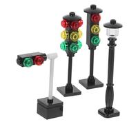 Milisten 4pcs Traffic Signal Playset Educational Miniature Traffic Light for Sand Table DIY Building Enhancing Imagination and Creativity Preschool Learning
