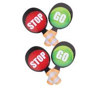 Milisten 4pcs Traffic Signs Dual-sided Handheld Stop Green Red Signals Lightweight Plastic for Preschool Elementary Road Safety Classroom Teaching