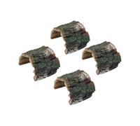 Milisten 4PCS Turtle Basking Platform Resin Tree Trunk Dock with Textured Ramp for Safe Climbing Fish Shelter and Shrimp Cave Natural Habitat Decoration for Aquarium and Terrarium