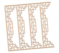 Milisten 4pcs Unfinished Wood Onlays for DIY Micro Landscape Models Natural Wood Chinese Architectural Beam Applique Decorations for Dollhouse Sand Table and Miniature Craft Supplies