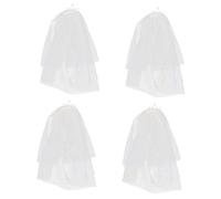 Milisten 4pcs Valentines Day Dog Veil Pet Wedding Dress Cat Veil Decor Gauze Material