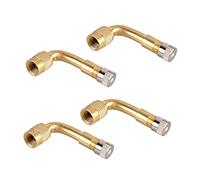 Milisten 4pcs Valve Extension Adapter for Car Motorcycle and Bike Metal Construction with Sealing Yellow Degrees