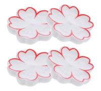 Milisten 4pcs White Ceramic Chopstick Rest Set, Practical Chopstick Stand with Cherry Blossom Design, Small Home Dining Tableware Accessory for Kitchen and Restaurant Use