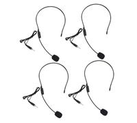 Milisten 4pcs Wired Headset Microphone with Threaded Connector for Voice Amplifier Speaker, Earhook Head-mounted Mic for Public Speaking and Communication