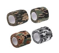 Milisten 4Rolls Camouflage Tape Self Adhesive Non Woven Fabric Wrap for Outdoor Sports for Wounds Ankle Wrist Finger Protection Camouflage