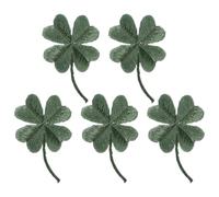 Milisten 5 Pcs Embroidery DIY Patch Shamrock Charm DIY Patches Sticker Lucky Clothes Iron-on Ireland Sewing on Patches Green Leaves Decor Shamrocks Stickers Cloth Patch Irish Fashion Child