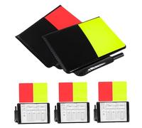 Milisten 5 Sets Glossy Football Referee Red Yellow Cards with Pocketbook Pen and Record Paper Faderesistant Soccer Warning Cards for Training Matches and Professional Game Use