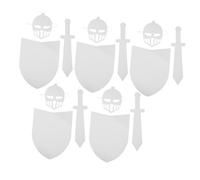 Milisten 5 Sets Knight Shield Sword DIY Craft Kit Unfinished Paintable Cardboard Accessories for Halloween Role Play and Parties Fun Craft for Interactive Play and Creative Decoration