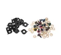 Milisten 50 Sets Plastic Safety Eyes with Washers for Crochet Dolls Stuffed Animals Making DIY Craft Supplies Secure Attachment Easy Installation for Kawaii Doll Eyeballs