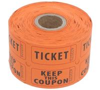 Milisten 500pcs Orange Double Roll Raffle Tickets for Events Parties Fundraisers with Perforated Design and Guest Info Space for Concerts Class Rewards Holiday Celebrations and Leisure