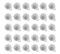MILISTEN 50pcs Christmas Craft Jingle Bell Pendant - Metal Round Iron Opening Mini Bells for Xmas Tree Hanging DIY Ornaments (White)