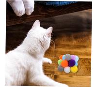 Milisten 50pcs Colorful Plush Cat Balls Interactive Pet for Indoor Cats and Kittens Quiet Teasing Exercise Balls to Stress and Promote