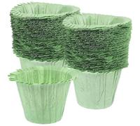 Milisten 50pcs Green Cupcake Paper Liners Large Muffin Baking Cups Square Cake Wrappers Food-Grade Baking Supplies for Party and Home Use