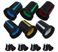 Milisten 50pcs Guitar Potentiometer Caps Knobs Set, 6mm Inner Diameter Volume Tone Control Caps in Red, Yellow, White, Green, Blue for Electric Guitar and Bass Amplifier Accessories