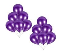 Milisten 50pcs Metal Latex Balloons Shiny Birthday Cream Balloons Decoration Sizes Big Oh Blue White Dusky Festival Themed Dark Birthdays Colors Colored Emulsion Purple