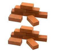 Milisten 50pcs Mini Red Bricks Miniature Building Blocks for DIY Dollhouse Decor Smooth Micro Brick for Table Fairy Garden School Projects Creative Architecture Model