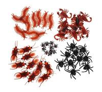 Milisten 50pcs Realistic Artificial Centipede Scorpion Cockroach Prank for April Fools Day Halloween Party Novelty Fake Insect Models for Scaring and Tricks