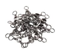 Milisten 50pcs Stainless Steel Barrel Swivels Heavy Duty Fishing Snap Connectors for Lure Rig Sea and Freshwater Angling Rolling Clips for Anti-tangle Line Management