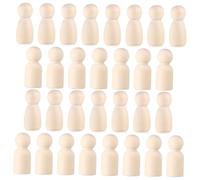Milisten 50pcs Unfinished Wooden Peg Dolls DIY Painting Craft Natural Wood Puppets for Family Art Projects Home Decor Kindergarten Office Gift