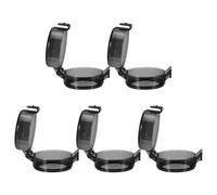 Milisten 5pcs Black Plastic Gas Stove Knob Covers with 4.2cm Inner Diameter, Safety Protection Guards for Oven and Cooker Knobs, Gas Stove Button Protectors for Kitchen Use