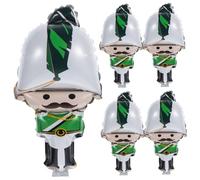 Milisten 5pcs Christmas Nutcracker Balloons Inflatable Foil Party Decorations for Xmas Celebration Festive Home Decor and Photo Props