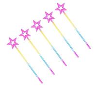 Milisten 5pcs Colorful Plastic Star Wands for Party Props for Dances Concerts and Photoshoots Little Fun Fairy Sticks for Halloween and Birthday Celebrations