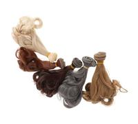 Milisten 5pcs Curly Synthetic Doll Wigs for Bjd and Baby Dolls Simulation Fiber Hair Extensions Diy Craft Hair Wefts for Infant and Girls’ Styling