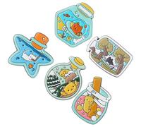 Milisten 5Pcs Cute Cat Brooch Pins Set Cartoon Drift Bottle Design Decorative Pin for Women’S Clothing Jewelry Accessories