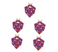 Milisten 5pcs Halloween Dog Bandana Washable Pet Scarf Festive Patterns Breathable and Comfortable for Dogs and Cats for Halloween Celebrations and Pet Costumes