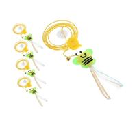 Milisten 5pcs Interactive Hanging Cat Toys Plush Bee and Bells Retractable Elastic Rope for Indoor Cats Engaging Kitten Exercise and Self- Fun Door Hanging Design