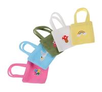 Milisten 5PCS Mini Colorful Canvas Tote Bags for Dolls Tiny Shoulder Bags Dollhouse Accessories DIY Doll Costume Mix