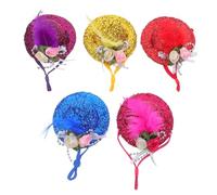 Milisten 5pcs Mini Floral Headgear for Small Animals Adjustable Chin Strap for Chickens Parrots Hamsters Cute Costumes for Festive Events and Photo Shoots