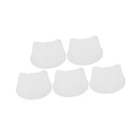 Milisten 5PCS Miniature Cat Shaped Rug White Furry Plush Blanket Small Soft Throw Carpet for Dollhouse Nursery Shelf Display Cozy Tiny Pet Mat