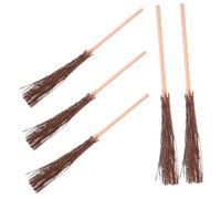 Milisten 5pcs Miniature Handmade Wooden Brooms Natural Tree Branch Dollhouse Decor DIY Craft Accessories Small Cleaning Tools for Witches Props and Micro Landscape Ornaments