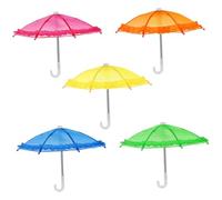 Milisten 5pcs Miniature Umbrella Cute Doll Umbrellas for Photography Props Tiny House Decoration Safe Cloth Material for Imaginative Play