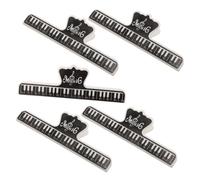 Milisten 5pcs Music Sheet Clip Holder Durable Piano Music Score Clamp for Secure Page Holding Versatile Design for Musicians and Readers Sturdy Material Classic Black Finish