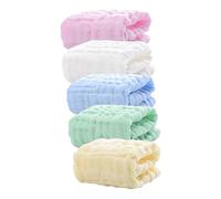 Milisten 5pcs Pure Cotton Square Towels for Boys and Girls Boy Girl Washing Towels Comfort for Bath and Diaper Changes