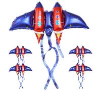 Milisten 5Pcs Rocket Wing Foil Balloons Aluminum Film Party Decorations Outer Space Theme Birthday Photo Props for Unisex Inflatable Balloon Set