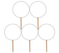 Milisten 5pcs Round DIY Fan Frame Iron Handle Short Stick for Handmade Chinese Silk Fans Craft Sticks Suitable for Hanfu Cosplay and Wedding Decoration