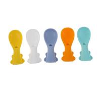 Milisten 5pcs Silicone Spoon Set Soft Dispensing Spoons for Fruit Puree Easy Clean One Handed Operation for Various Feeding Stages