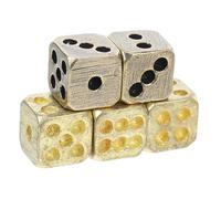 Milisten 5Pcs Small Copper Craft Dice for Games and Parties Solid Brass Playing Dice Props for Indoor Outdoor Use Novelty Game Accessories for Gambling Math and Fun Activities Random Color