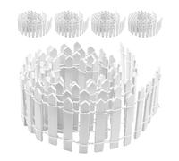 Milisten 5pcs White Miniature Picket Fence for Fairy Garden Landscape, Mini Wood Decorative Fence Set for Dollhouse, Model Village, Desktop Garden Ornaments and DIY Micro Scenery