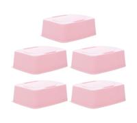 Milisten 5pcs Wipe Portable Holder with Flip Lid, Plastic Wipes Storage Box, Travel Friendly and Universal Compatibility, Suitable for Home and Office Use, Pink