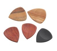 Milisten 5pcs Wooden Guitar Pick Plectrum Handmade Acoustic Electric Ukulele Instrument Accessories Thick Thin Reliable Professional Decorative Kit Plectrums