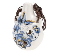 MILISTEN 6 Hole Ocarina Glazed Ceramic Ocarina Instrument Alto C Pendant Ocarina Necklace Flute Wine Bottle Style China Blue for Children Adults Beginners (Butterfly)