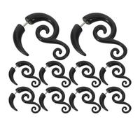 Milisten 6 Pairs Acrylic Punk Spiral Ear Plugs - Faux Gauge Earrings - Snail Tapers Studs - Gothic Spiral Ear Jewelry for Punk Party Costume Jewelry Decoration