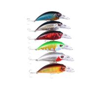 Milisten 6 Pcs Slowly Sinking Artificial Fishing Lures Baits with Movable Tongue Bionic Design Colorful Hard Bait for Freshwater Sea Fishing Random Color